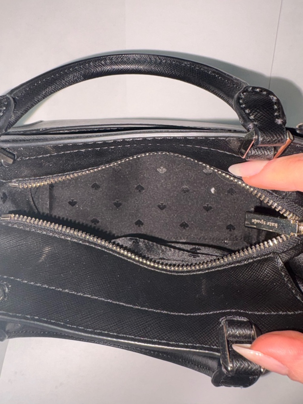Kate Spade Staci Small Satchel- Black Saffiano Leather- Structured Bag w/Strap - Picture 2 of 4